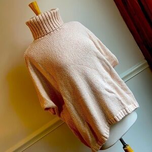 LOFT Light Pink Turtleneck Poncho Turtleneck Sweater